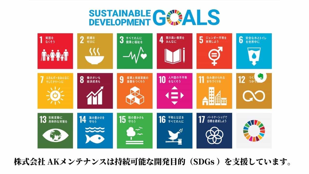 株式会社 AKメンテナンスはSDGsを支援しています