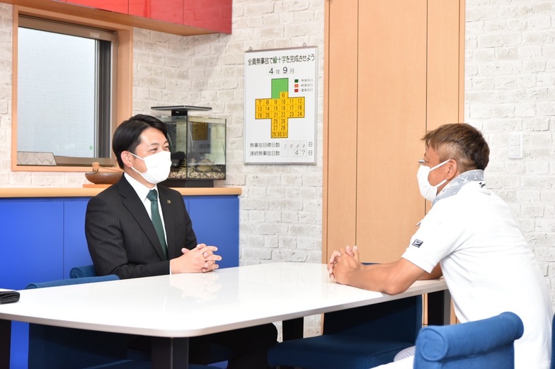 岐阜市の土木・建設工事・脱着式SP基礎 株式会社 AKメンテナンスの近況工事「岐阜市長　柴橋市長　来社」